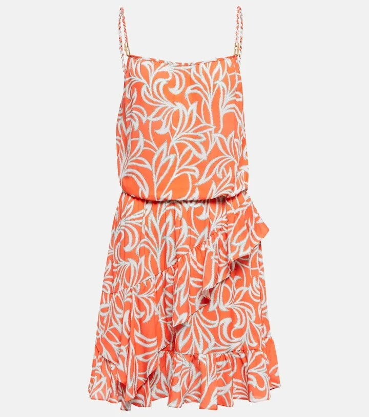 Printed ruffled minidress