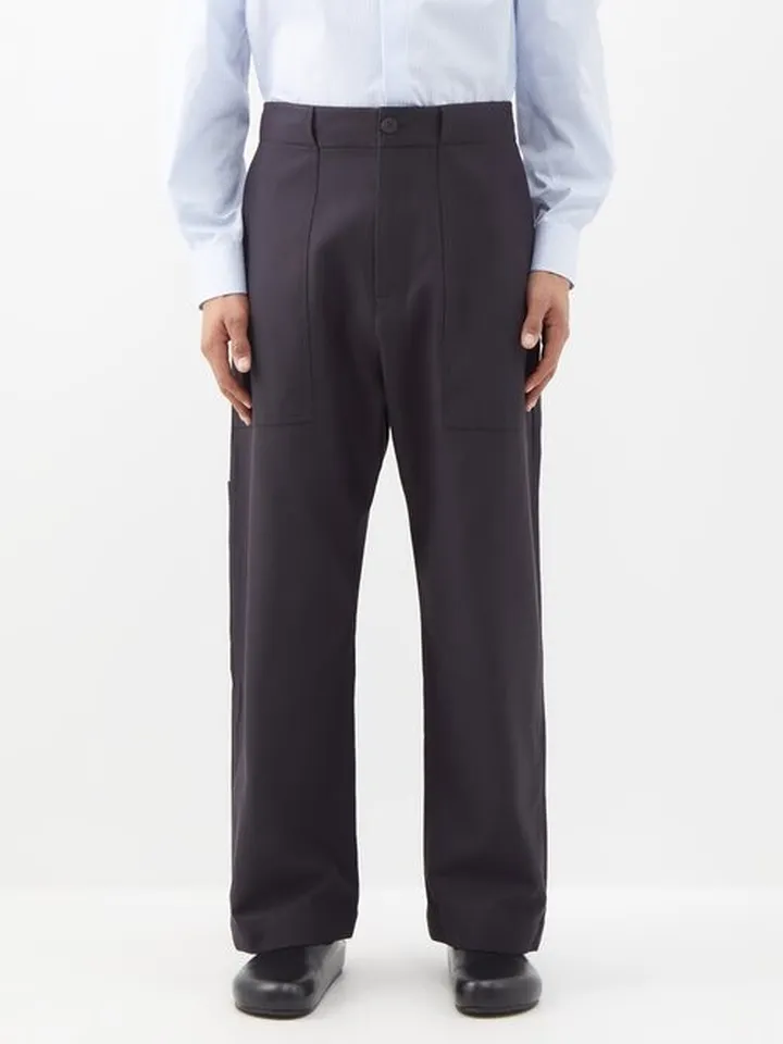 Strata Cotton-blend Wide-leg Trousers
