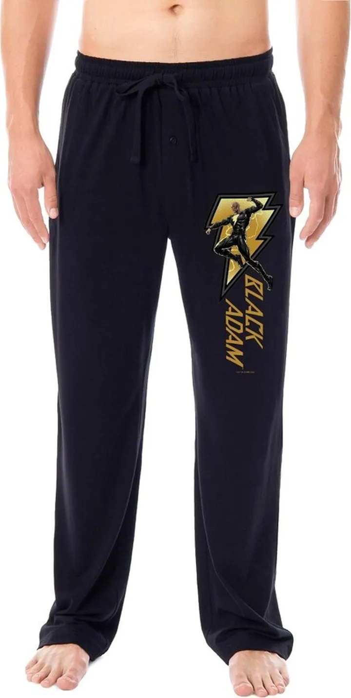 DC Comics Mens' Black Adam Movie Film Character Sleep Pajama Pants (X-Large) Black