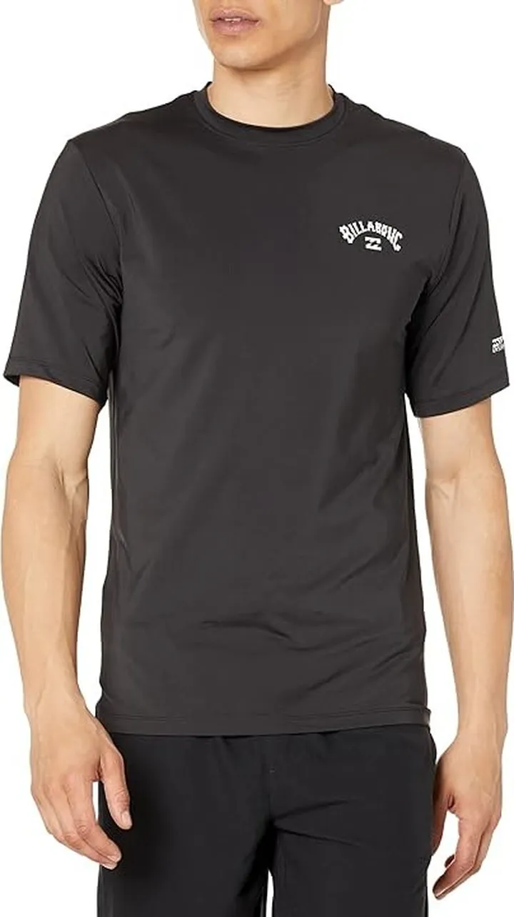 Billabong Arch Wave Loose Fit Short Sleeve Surf Tee (Black) Men's Swimwear