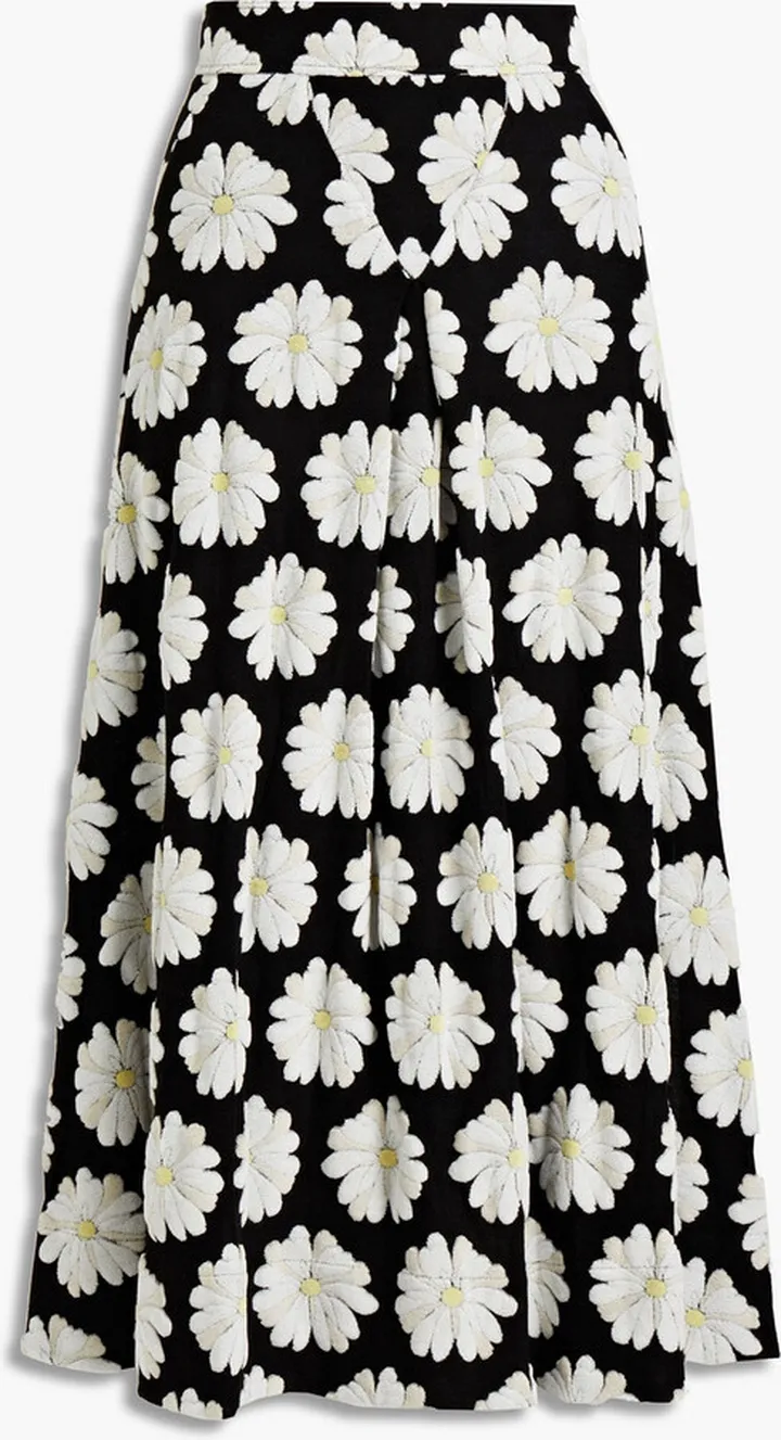 Chenille-jacquard midi skirt