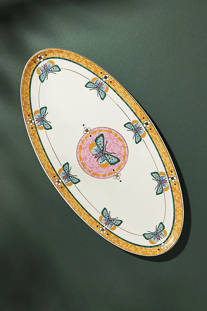 Bistro Garden Tile Platter Pink
