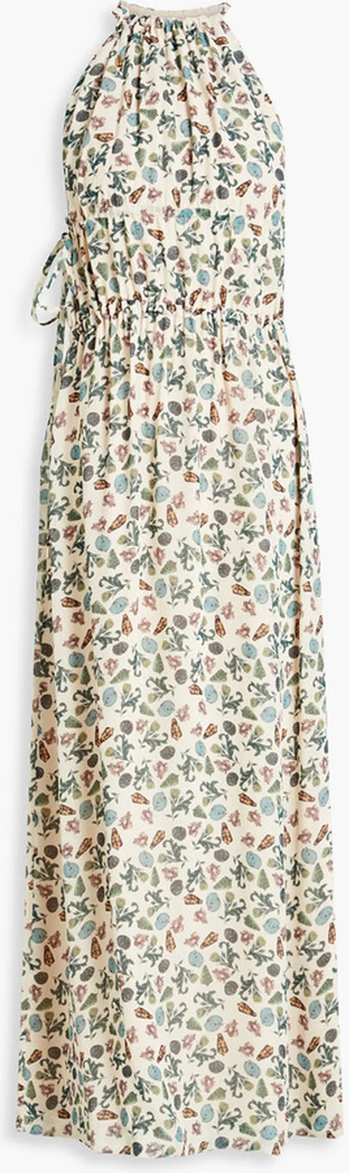 Printed georgette halterneck maxi dress