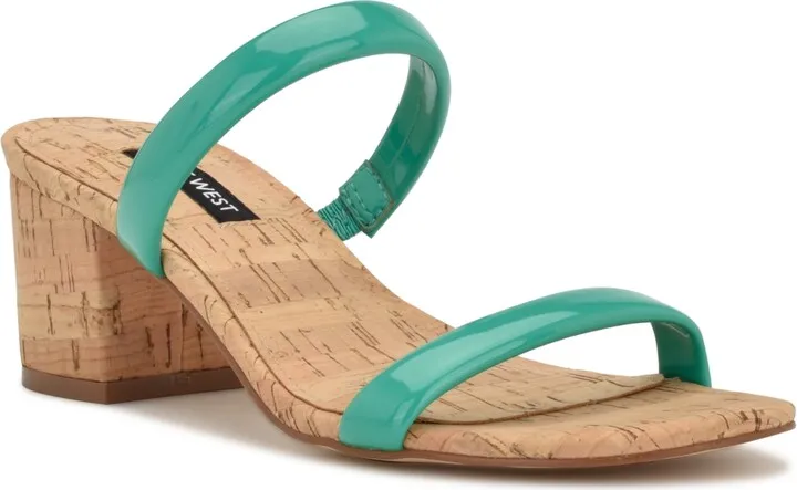 Nine West Women's Tae Round Toe Heeled Slide Dress Sandals Women's Shoes