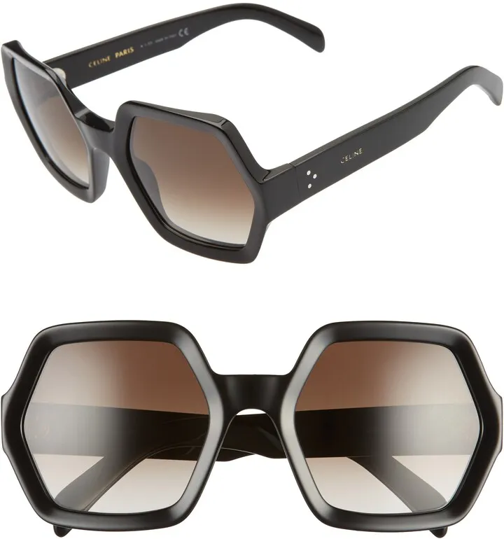 56mm Gradient Geometric Sunglasses