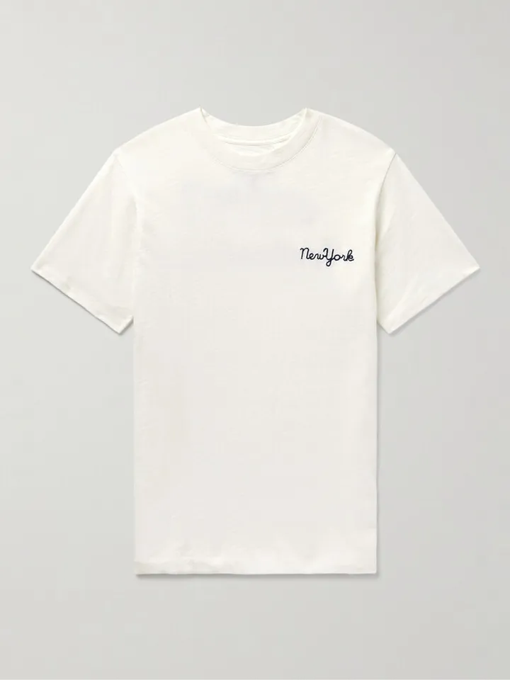Logo-Embroidered Slub Cotton-Jersey T-Shirt