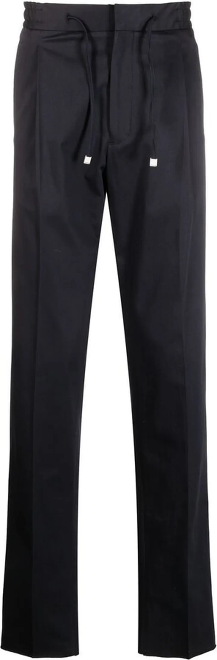 Pleat-Detail Straight-Leg Trousers