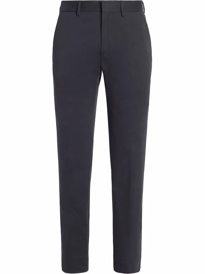 Slim-Cut Cotton Trousers