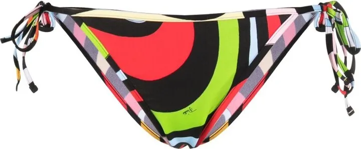 Black Striped Side-Tie Bikini Bottoms