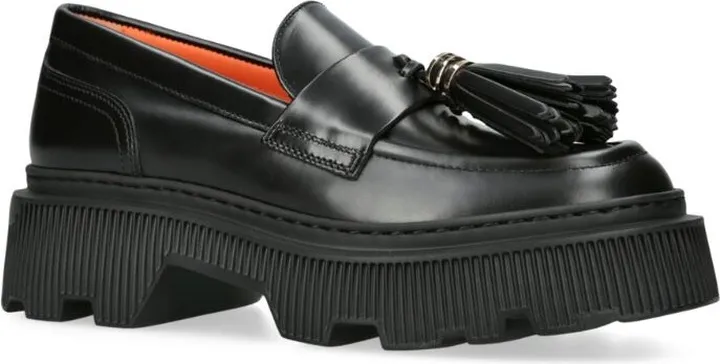 Santoni Leather Tassel Howard Loafers