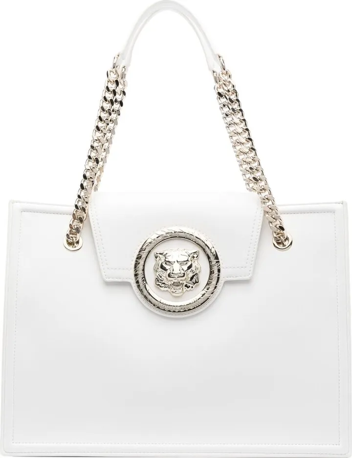 Gold-Tone Logo Plaque Tote Bag
