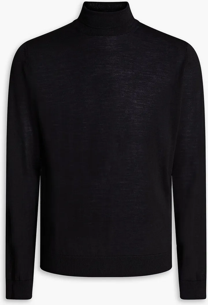 Logo-embroidered wool turtleneck sweater