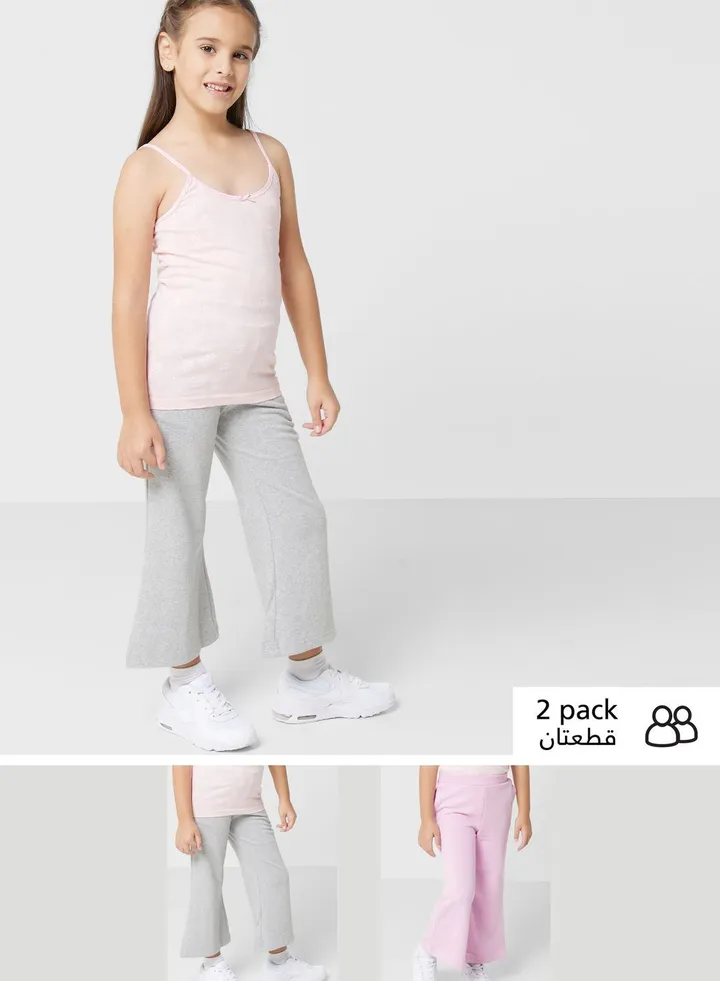 Girls 2 Pack Flared Pants