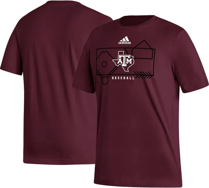 Men's adidas Maroon Texas A & M Aggies Locker Lines Baseball Fresh T-shirt