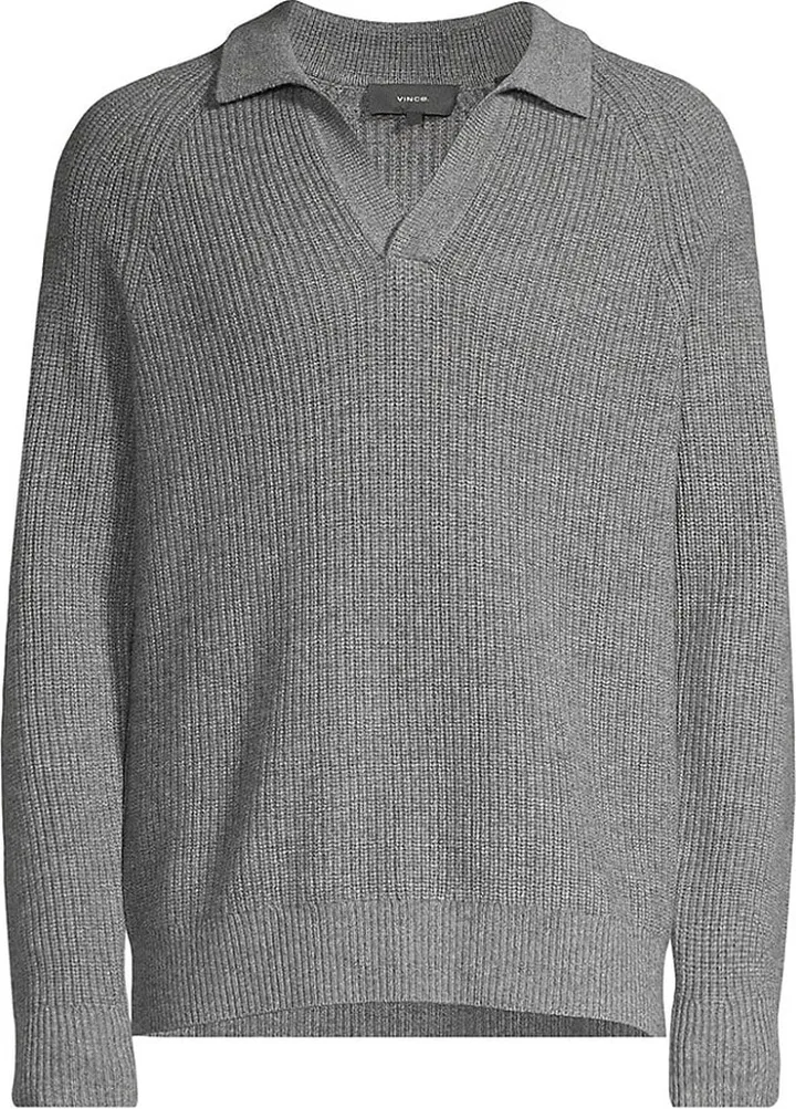 Wool-Cashmere Polo Sweater