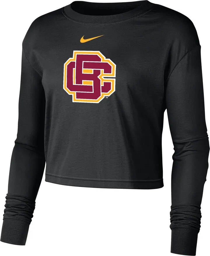 Nike Women's College (Bethune-Cookman) Cropped Long-Sleeve T-Shirt in Black