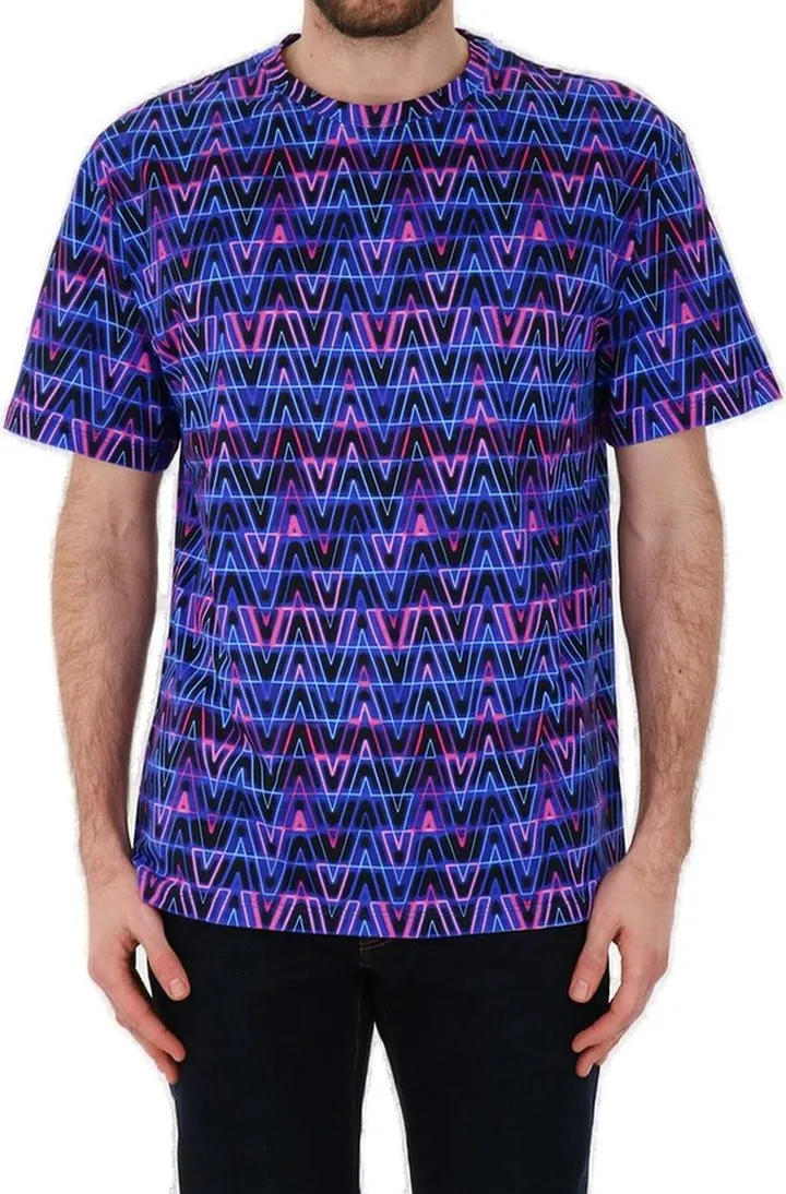 Valentino V Neon Optical Printed T-Shirt