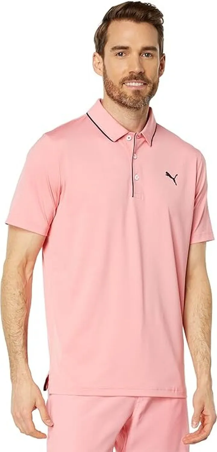 PUMA Golf MATTR Bridges Polo (Flamingo Pink) Men's Clothing