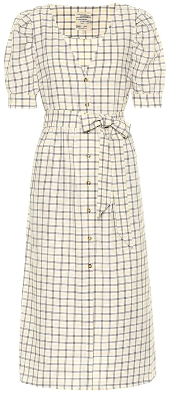 Alma checked cotton midi dress