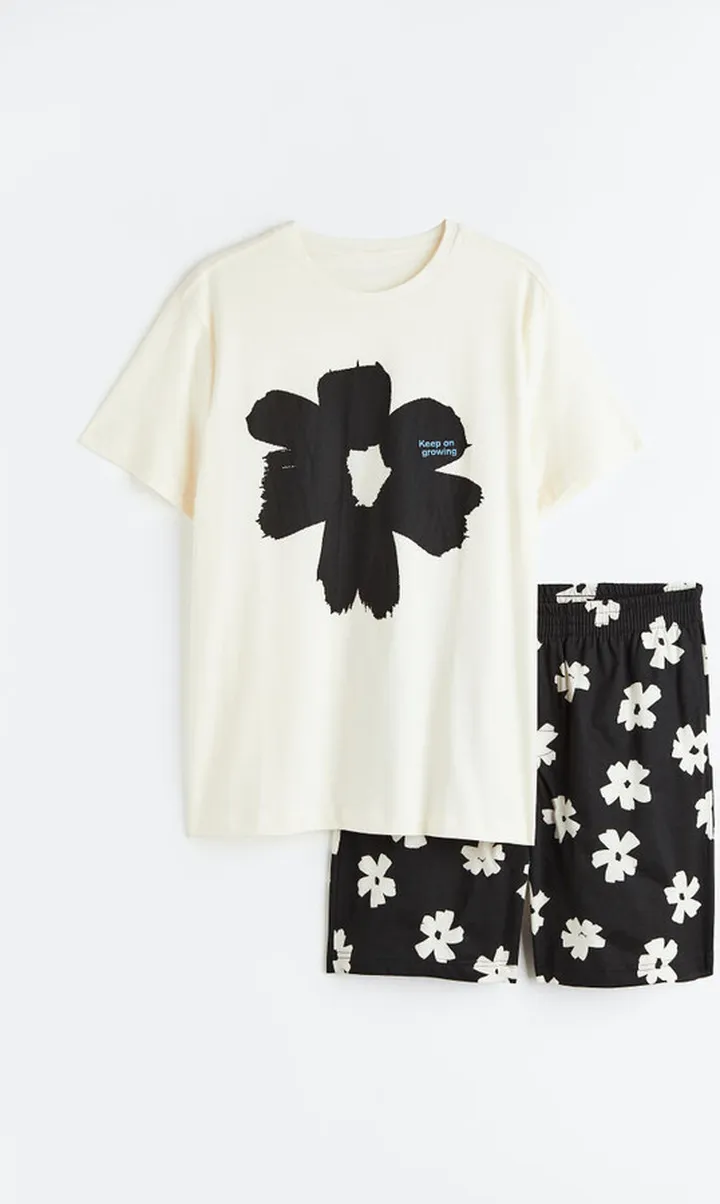 Regular Fit Pajama T-shirt and Shorts