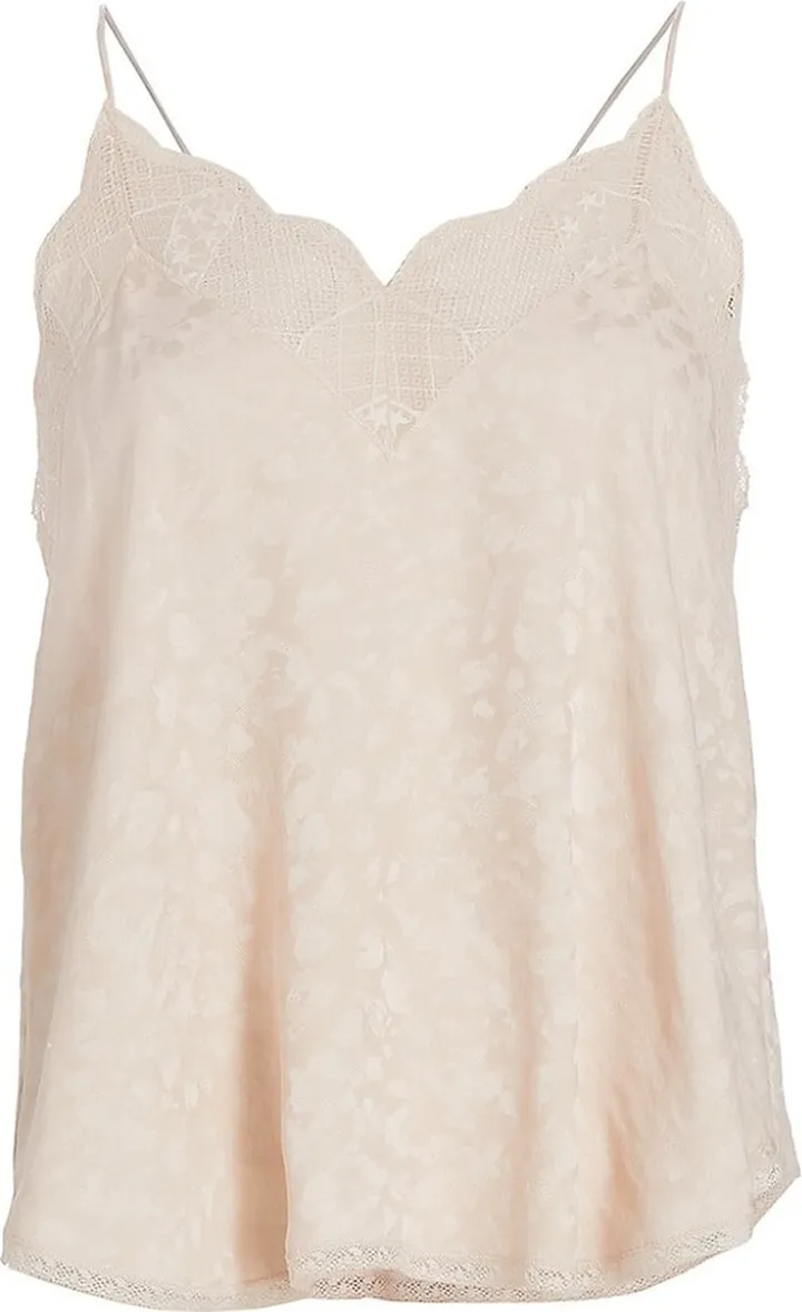 Lace-Trim Satin Camisole