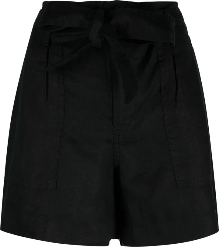 Belted Linen Shorts
