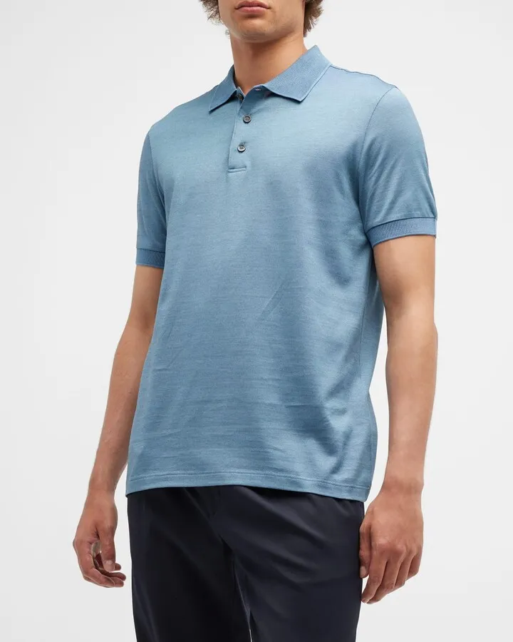 Men's Cotton-Silk Polo Shirt