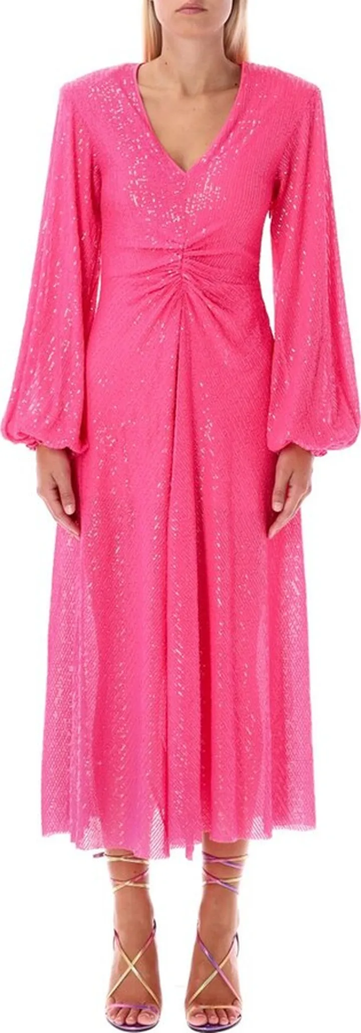ROTATE Sirin Seuinned V-Neck Midi Dress