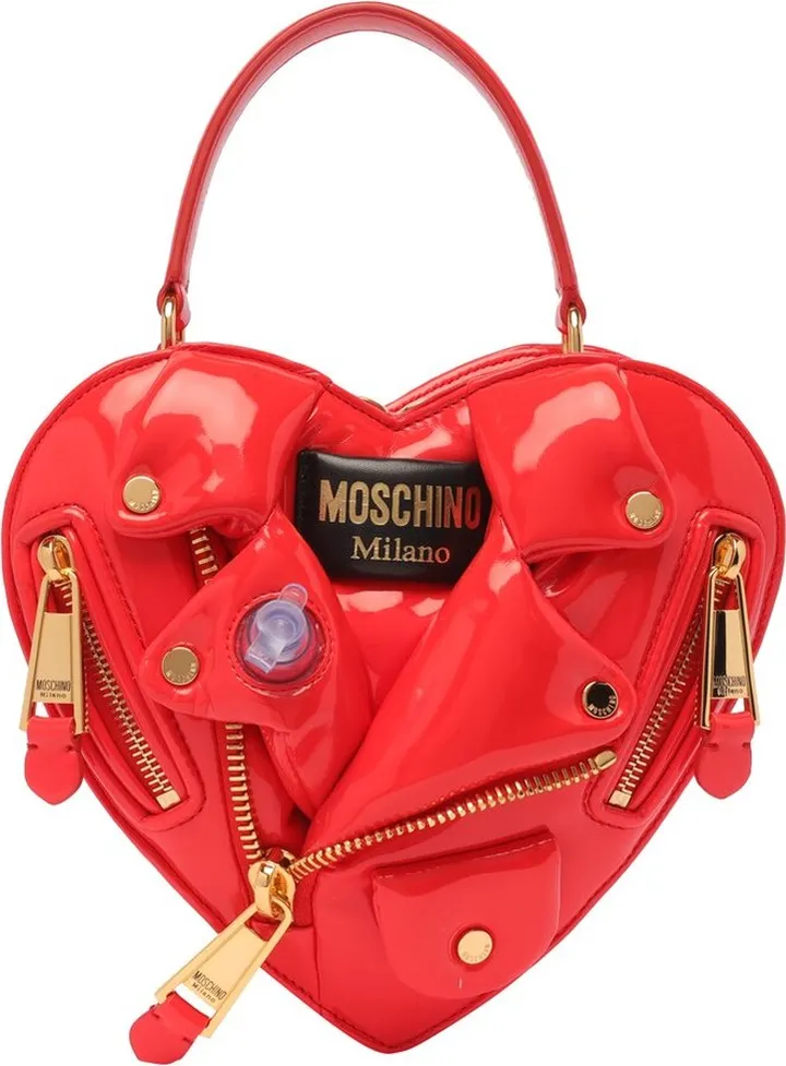 Moschino Chain Linked Biker-Heart Crossbody Bag