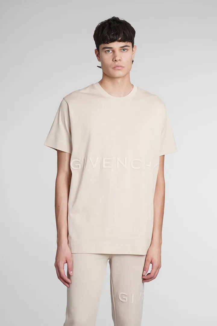 T-shirt In Beige Cotton