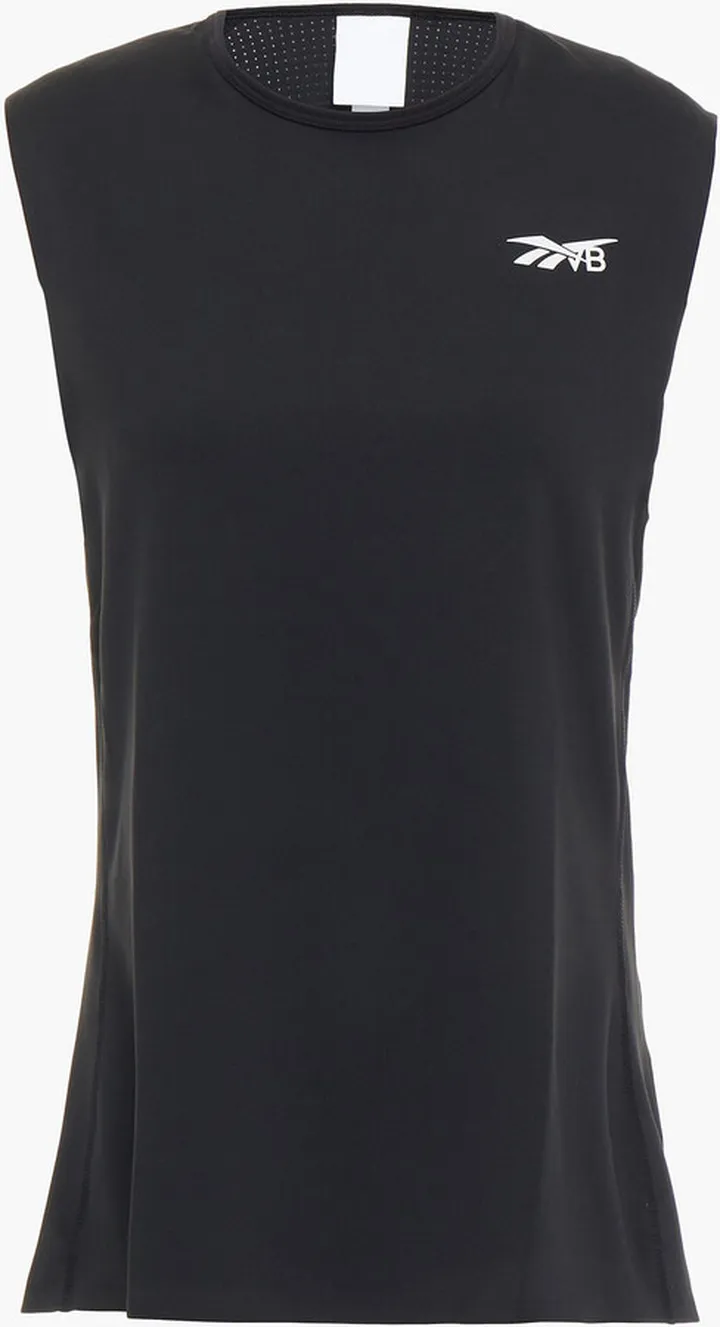 Mesh-paneled printed stretch tank