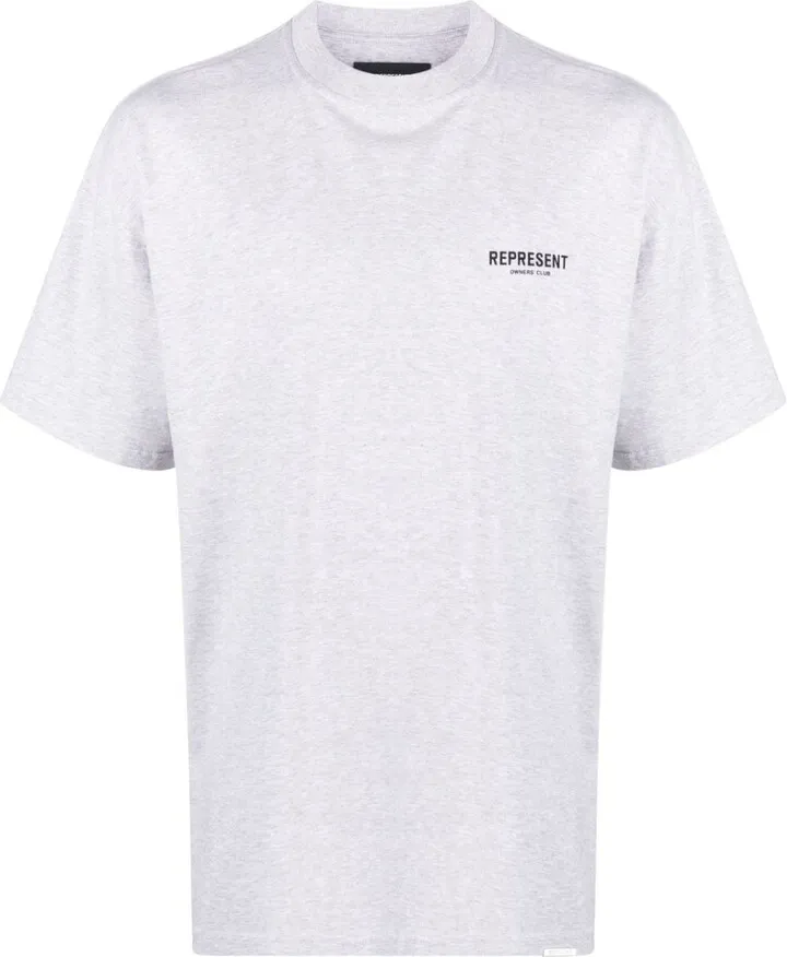 logo-print melange-effect T-shirt