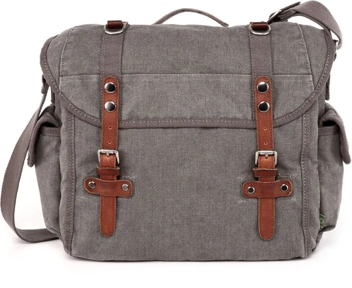 Tsd Brand Silver Road Canvas Messenger Bag