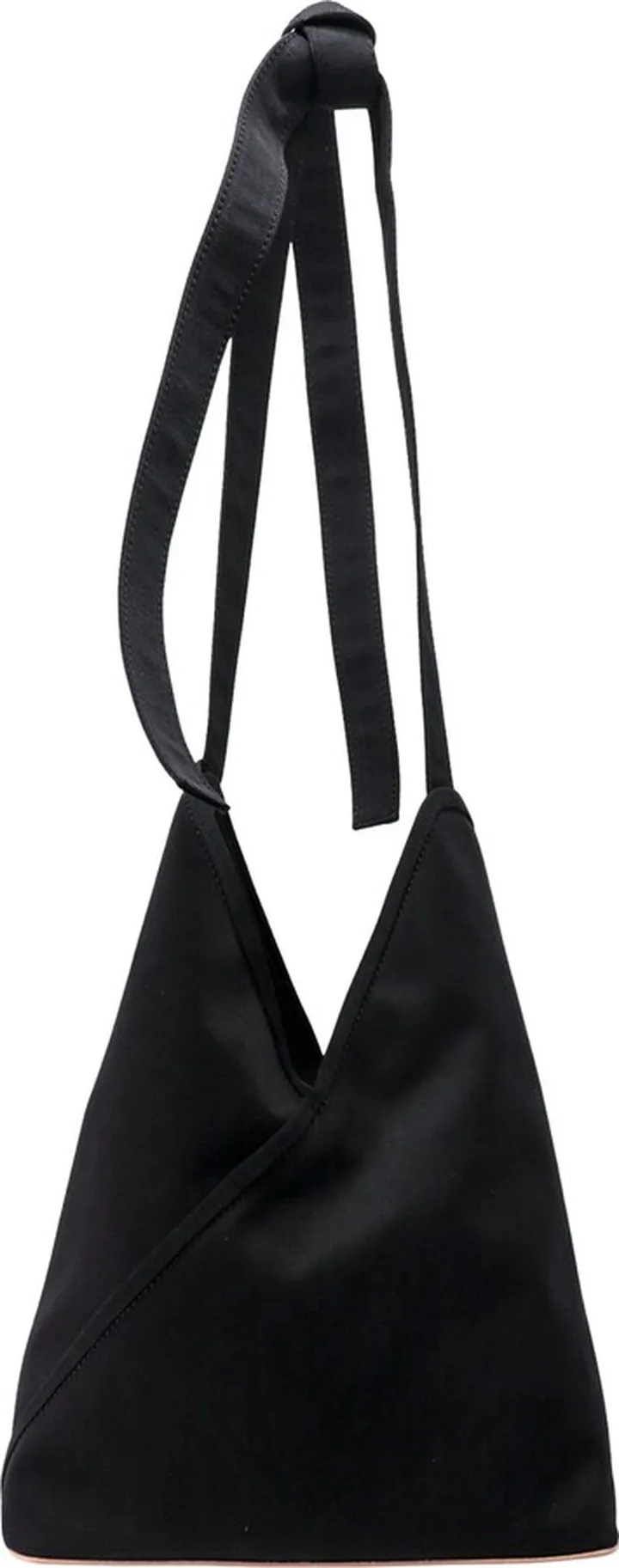 Canavs and nylon shoulder bag with back iconic stitching