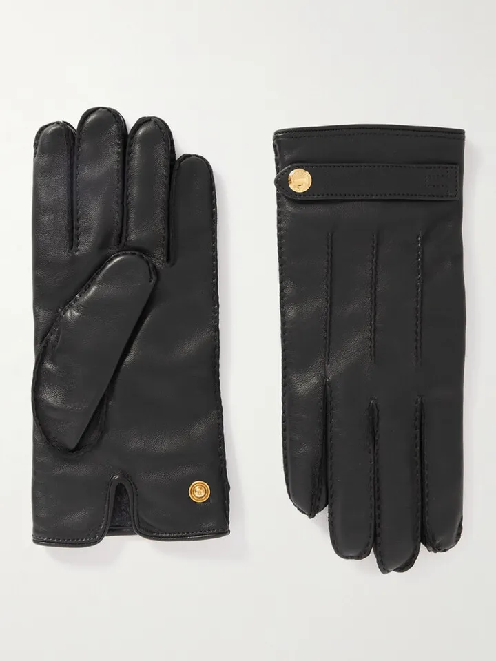 Cashmere-Lined Full-Grain Leather Gloves