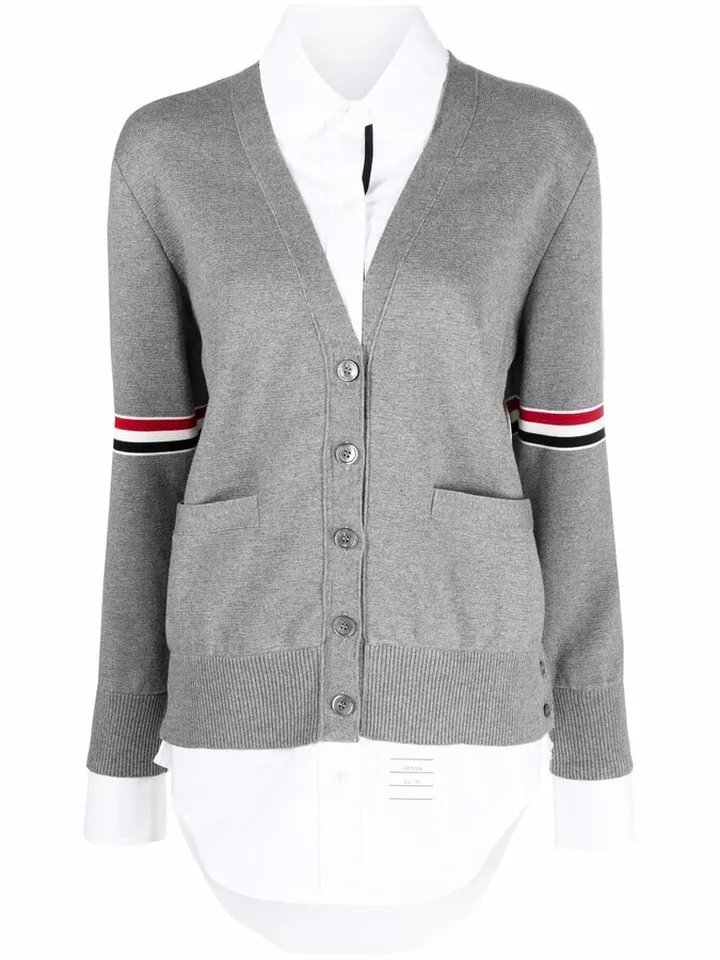 RWB-armbands V-neck cardigan