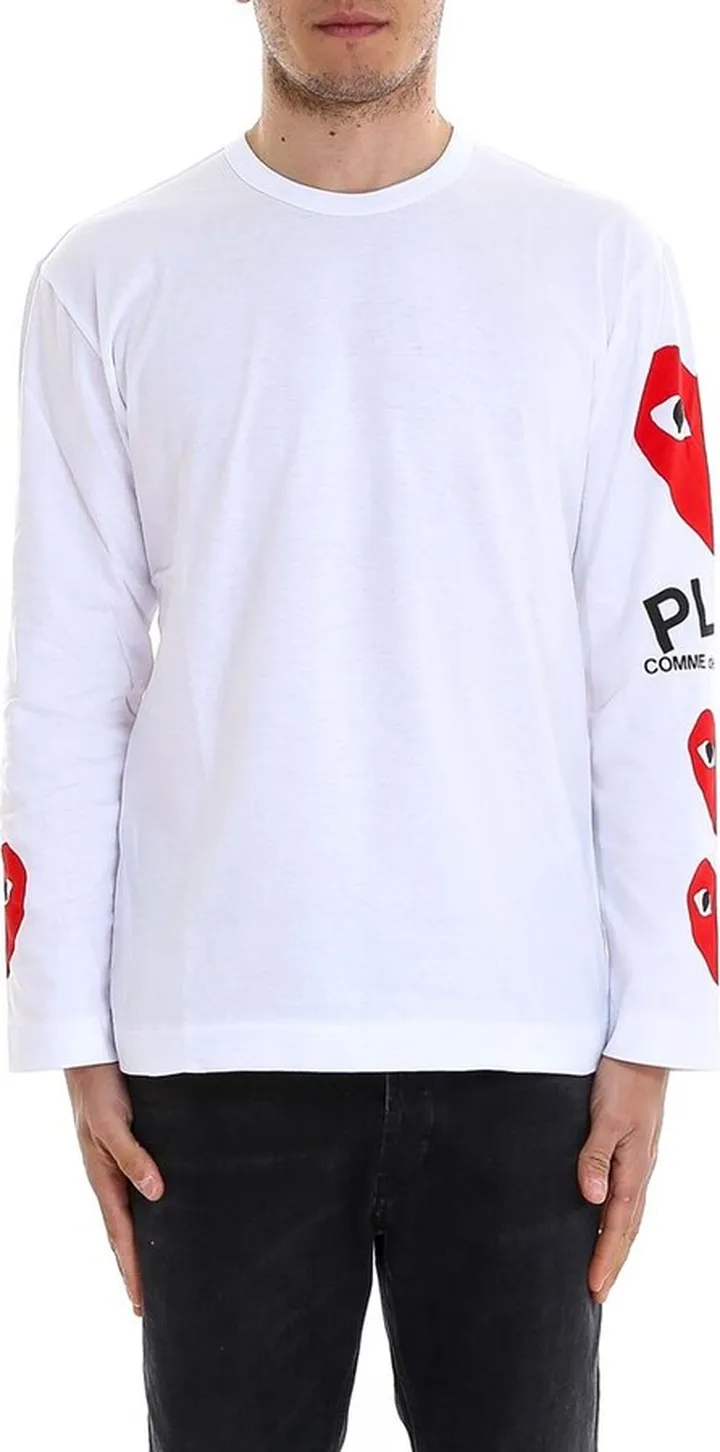 Comme des Garçons Play Heart Print Long-Sleeve T-Shirt