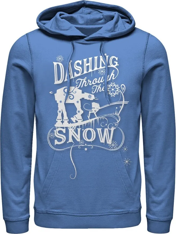 Men's Star Wars Christmas AT-AT Dashing Snow Pull Over Hoodie - Royal Blue - Large