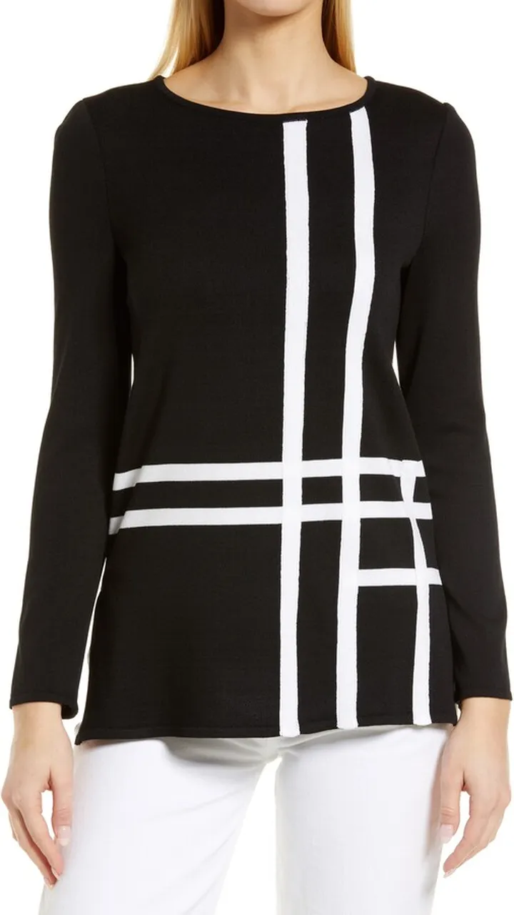 Geo Stripe Knit Tunic