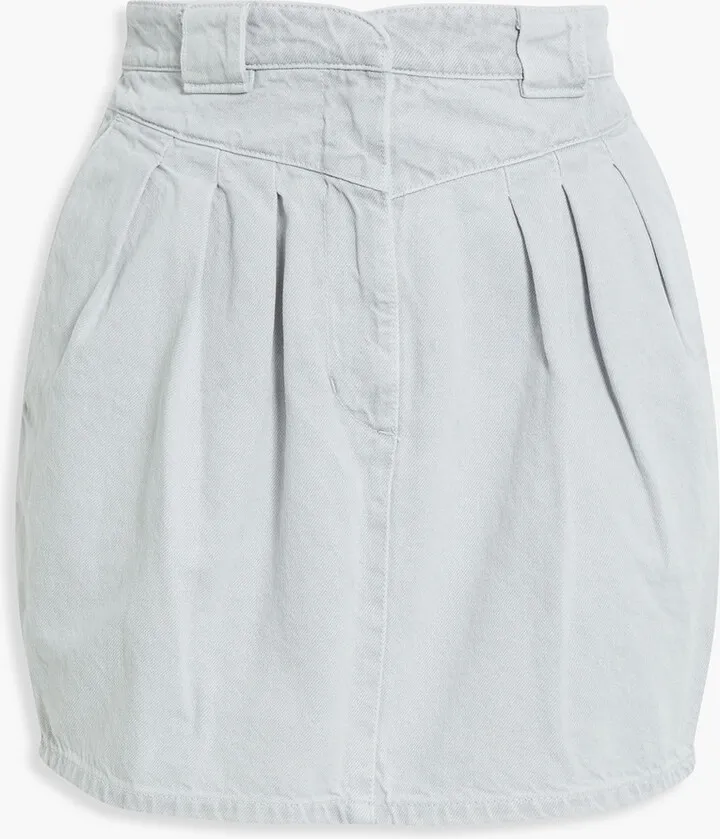 Senti pleated denim mini skirt