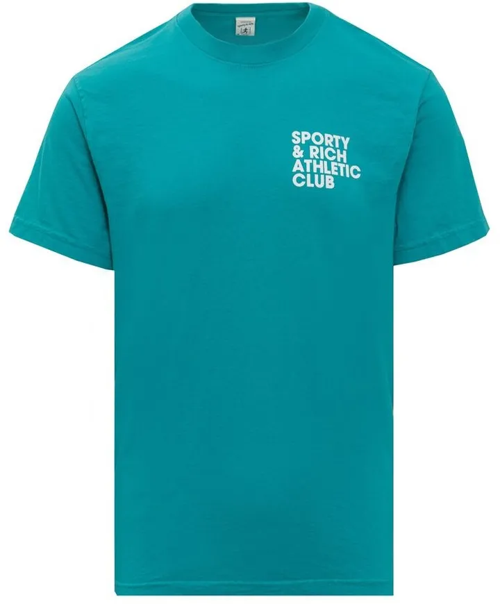 Sporty & Rich Logo Print Crewneck T-Shirt
