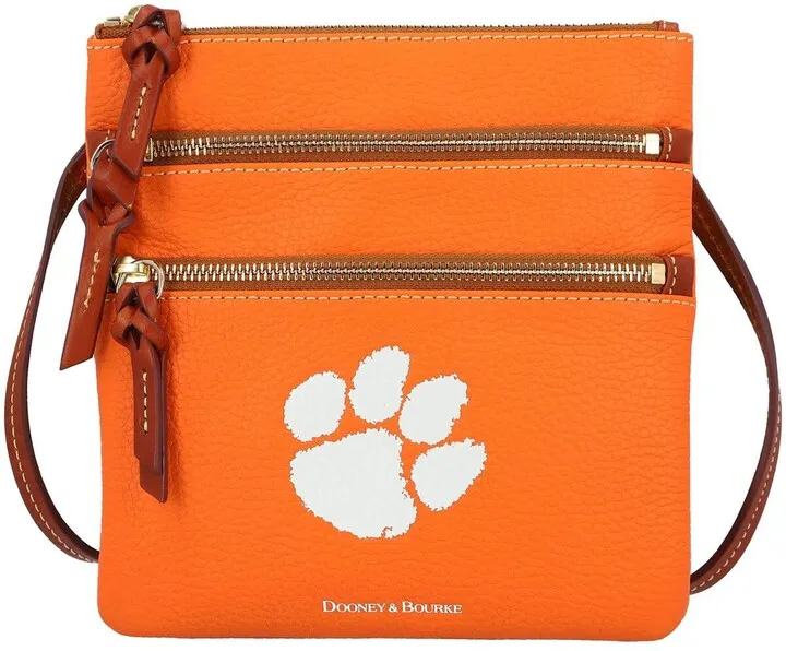 Women's Dooney & Bourke Clemson Tigers Pebble Triple-Zip Core Crossbody Purse