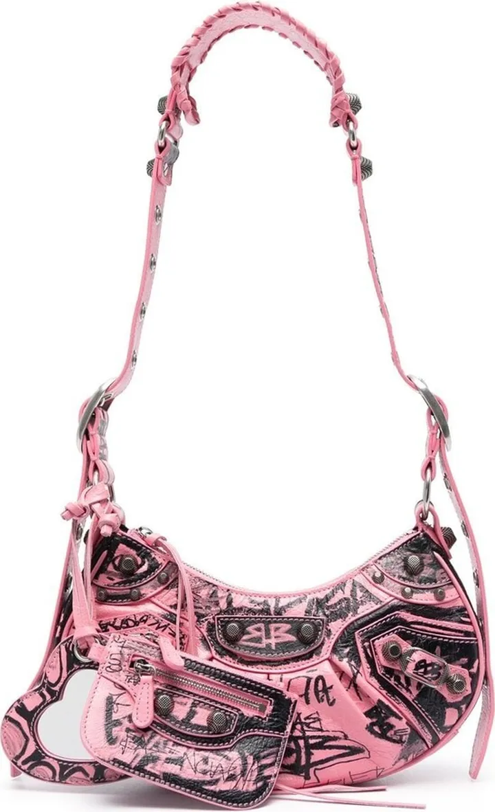Le Cagole XS Graffiti shoulder bag