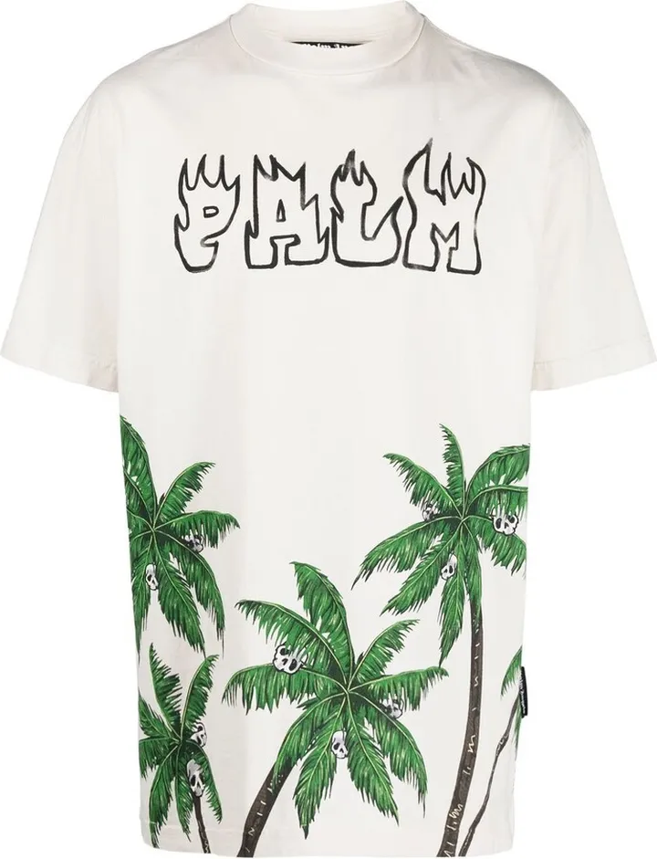 palm-print cotton T-shirt