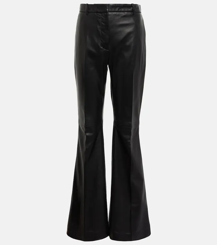 Osier flared leather pants