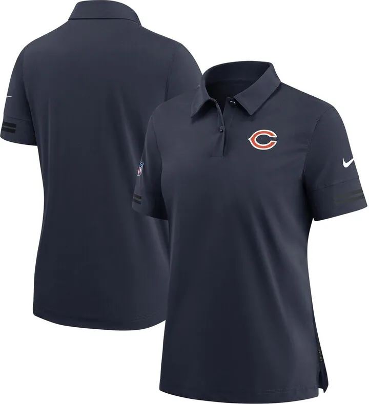Women's Nike Navy Chicago Bears Sideline Performance Polo Shirt