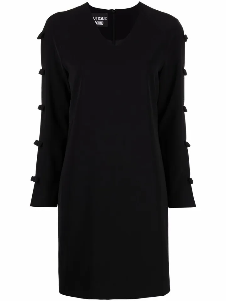 Bow-Embellished Mini Dress