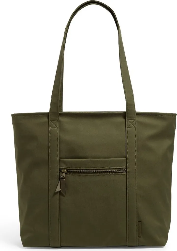 Vera Bradley Women's Recycled Cotton Vera Tote Bag Climbing Ivy Green