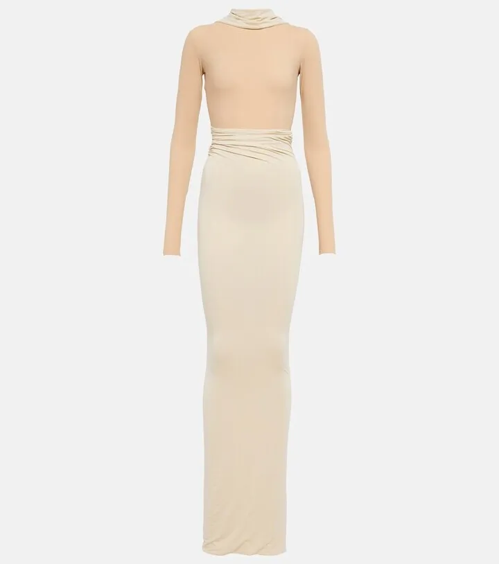 Deconstructed jersey maxi dress