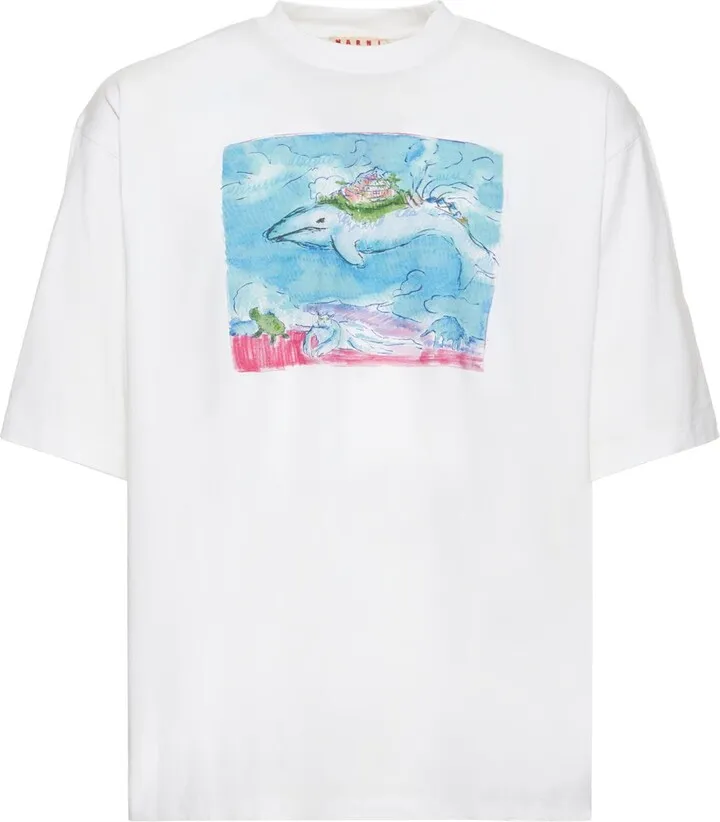 Printed cotton jersey t-shirt